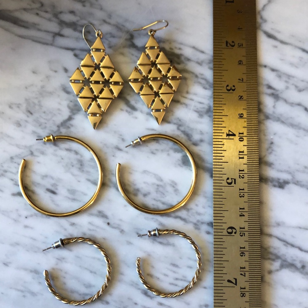 Three pairs of earrings